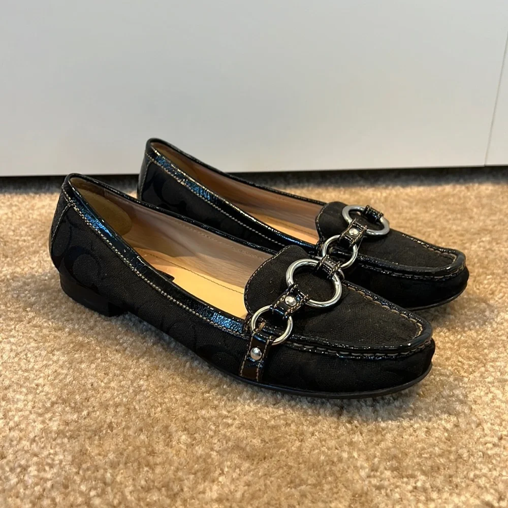 COACH ERLYN SIGNATURE LOAFERS BLACK 9